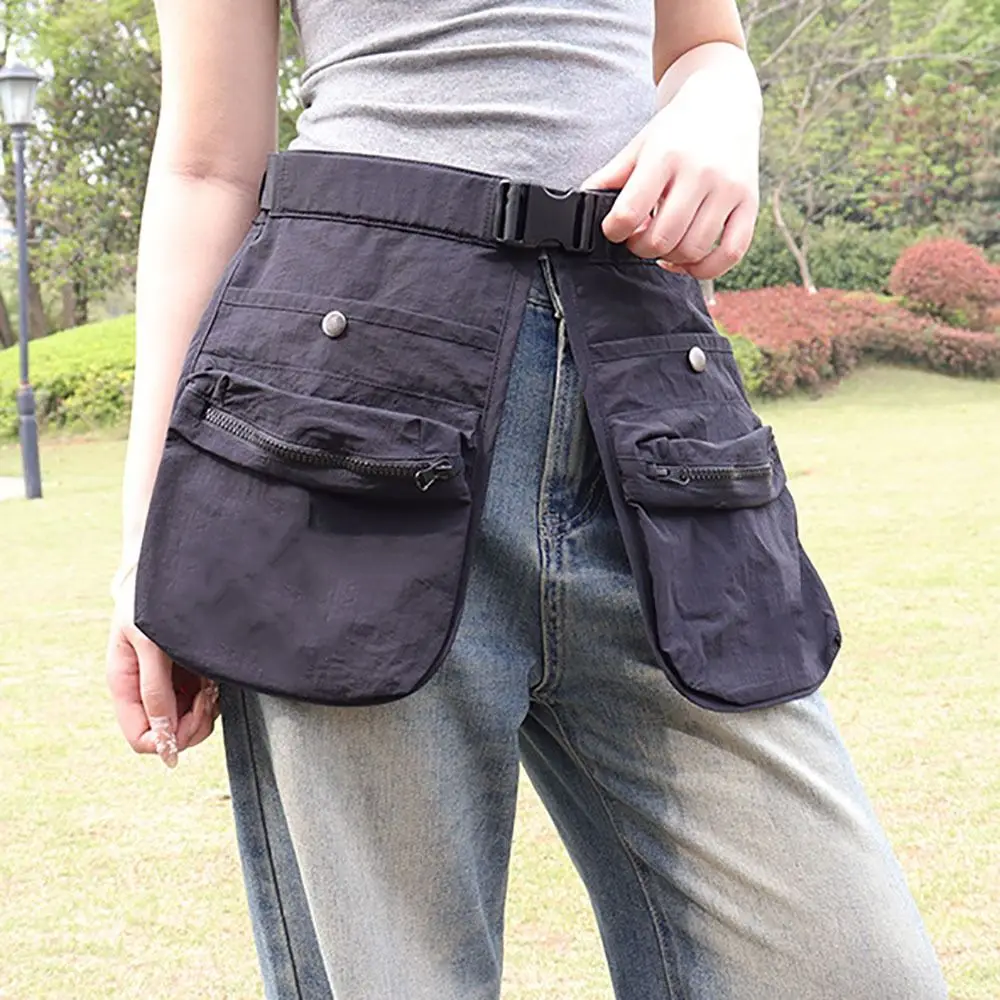 New Portable Belt Bag Casual Waterproof Waist Tool Pouch Bag Multi-pocket Adjustable Strap Hip Bum Bag Men Women