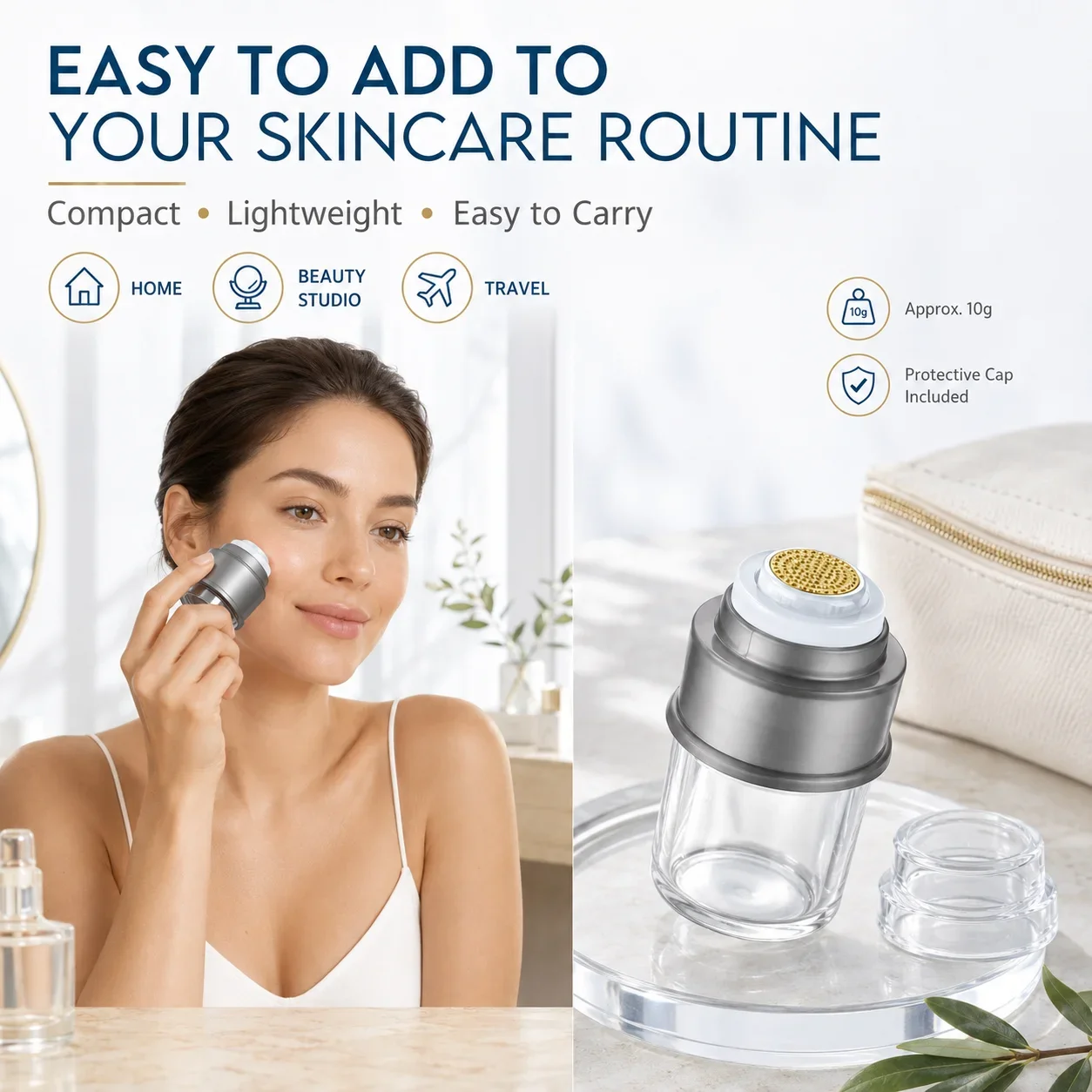 5ML 6D Microcrystal Serum Applicator Bottle Refillable Press Dispensing Skincare Essence Tool for Face Body Home Salon Travel - view 5