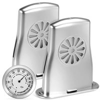 1pcs Silver Hygrometer Temperature Humidity Meter for Violin Guitar Case 2pcs Silver Soundhole Humidifiers Acoustic Maintenance