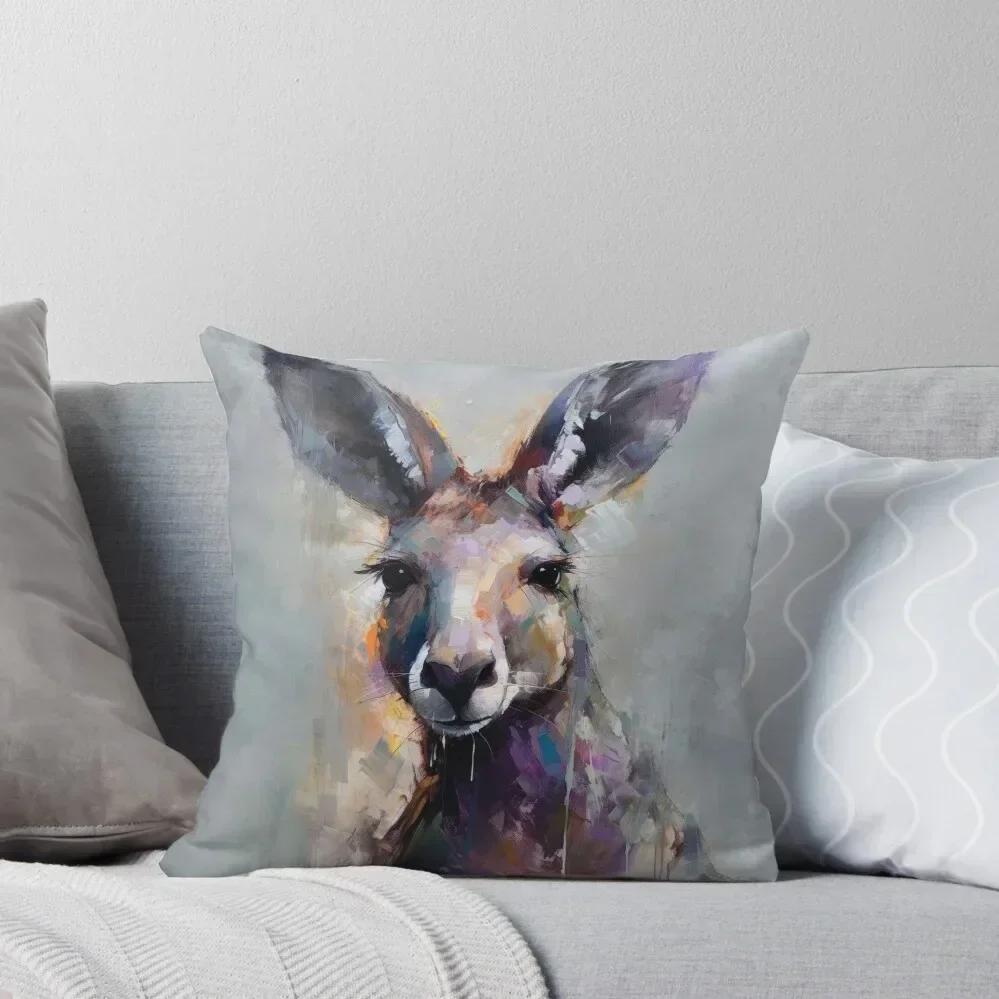 

Kangaroo Art Print, Printed Animal Painting, Canvas for Livingroom Wall Décor, Abstract Animal Art Throw Pillow