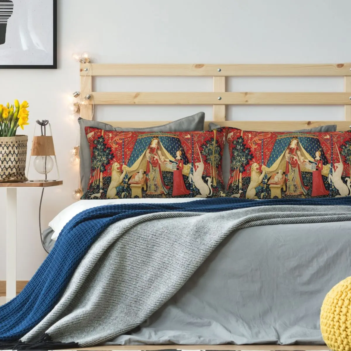 Lady And Unicorn Desire Rectangle Linen Pillowcase Cushion Cover Polyester Decorative Bedroom Home Comfort Throw Pillow