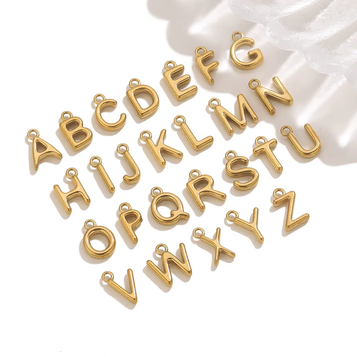 Yori 10pcs/lot Stainless Steel 26 Letters A-Z Mini Ring Letters Diy Handmade Jewelry Making Accessories Wholesale