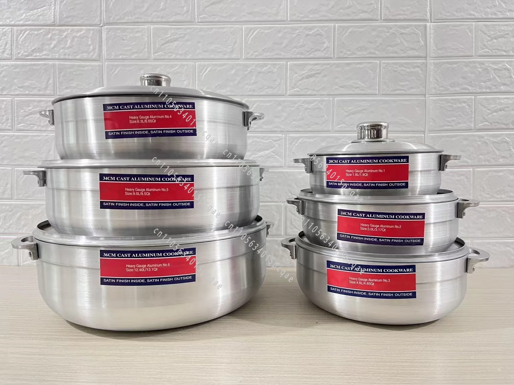 Aluminum 6-Piece Sand Pot Set for Middle Eastern and African Soup, 20-36 cm