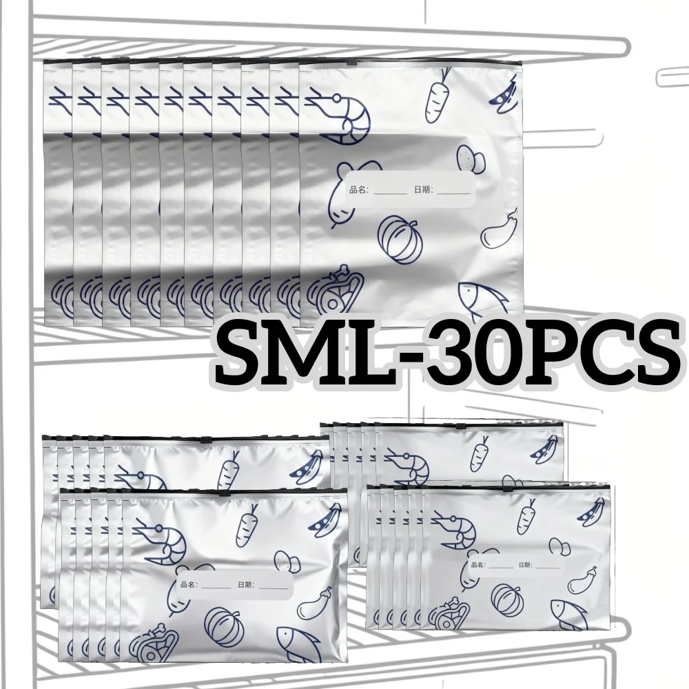 10/60 Stück Aluminiumfolie Aufbewahrungsbeutel Gefrierschrank Versiegelte Organizer Lebensmittelverpackung Wiederverwendbare Speisekammer Geruchsdichte Tasche Küche Essential