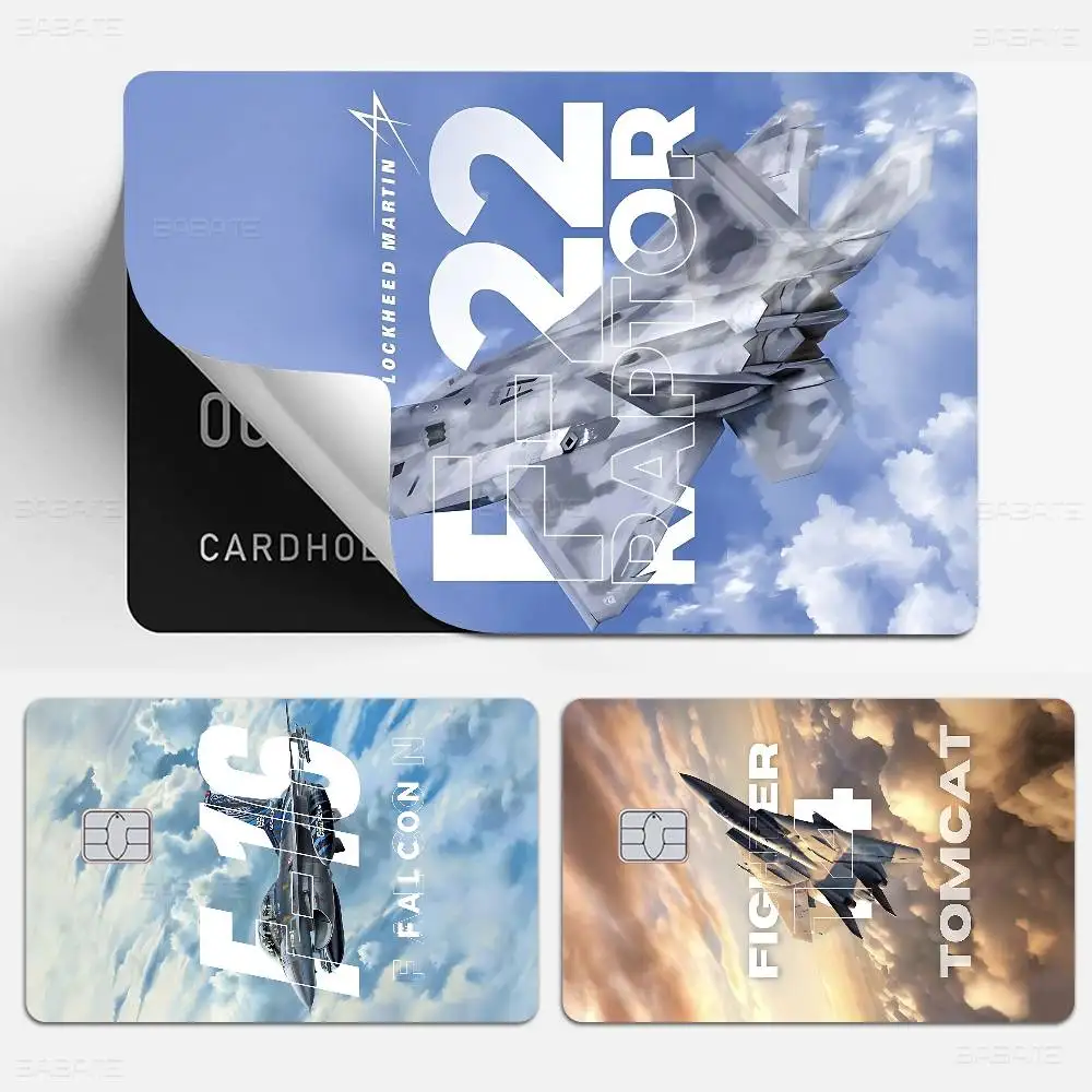 الأمريكية المقاتلة A10 F22 F14 F15 F16 أباتشي موضة ماتي الذهب الفضة الأسود ماتي فيلم الجلد ملصق الشريط لبطاقة الخصم البنك
