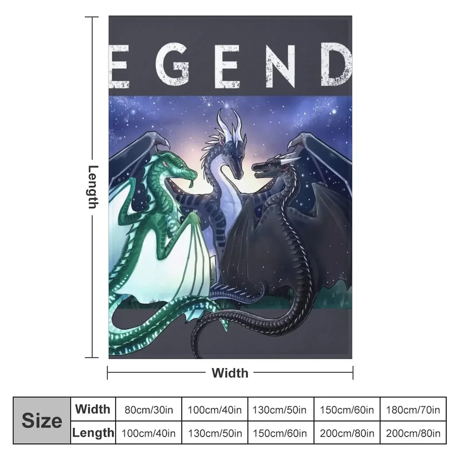 Wings of Fire - Legends - Fathom, Darkstalker, Clearsight Throw Blanket Designers for babies cosplay anime Weighted Blankets