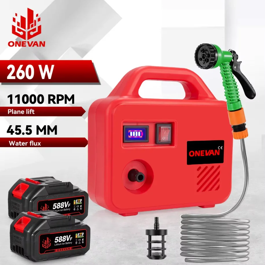 ONEVAN 260W pompe à eau électrique 150M Machine d'arrosage sans fil outils d'arrosage de jardin rechargeables pour Makita 18V batterie broche