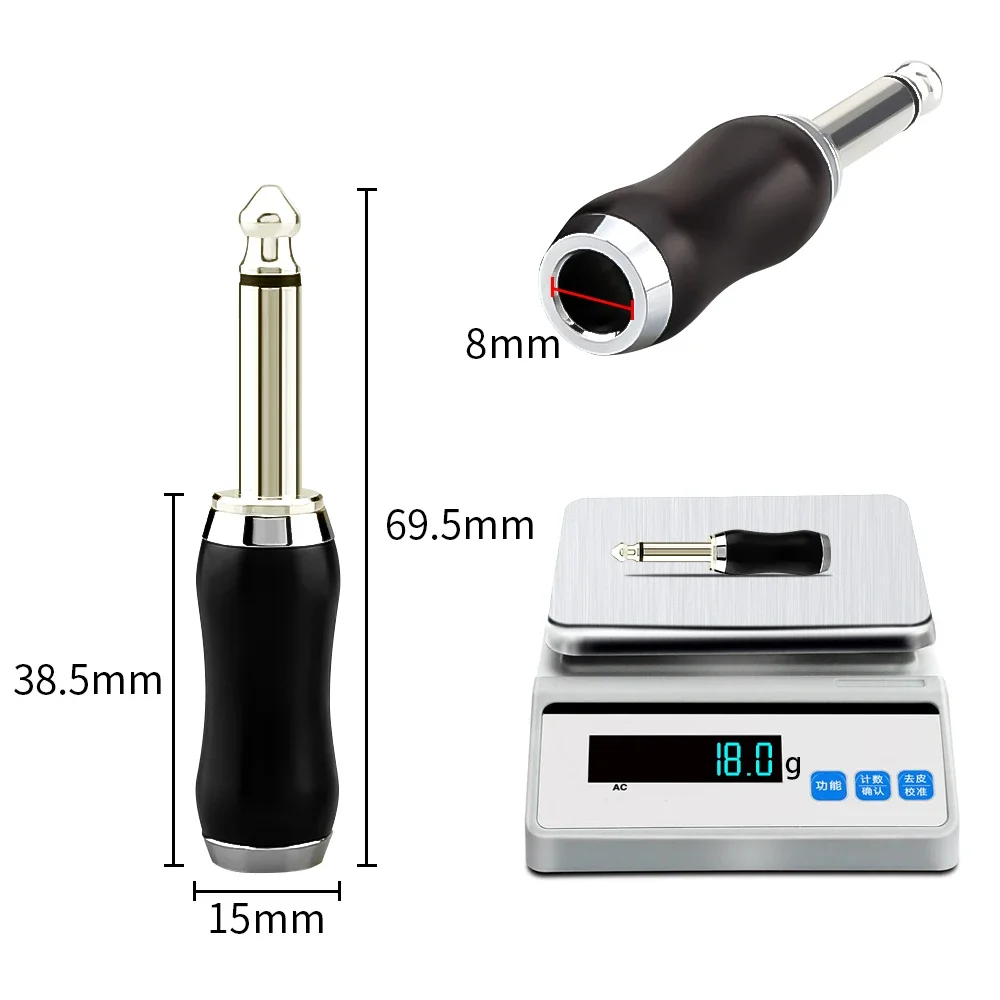 WH807 сандаловое дерево 6,35 Палисандр Серебряное покрытие 6,35 Стерео моно 6,5 мм Мужская розетка Проводной разъем Микрофон