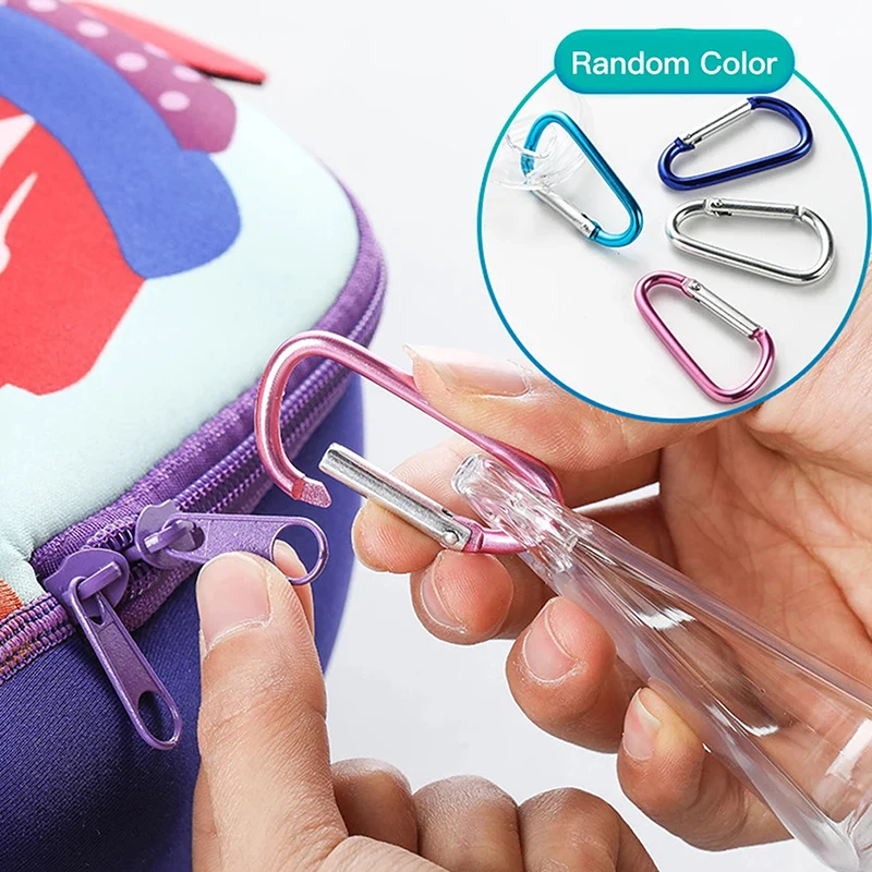 Bottiglia portatile vuota da 30/50/60ml con moschettone da viaggio all'aperto disinfettante per le mani riutilizzabile in plastica spremere bottiglie strumento di archiviazione