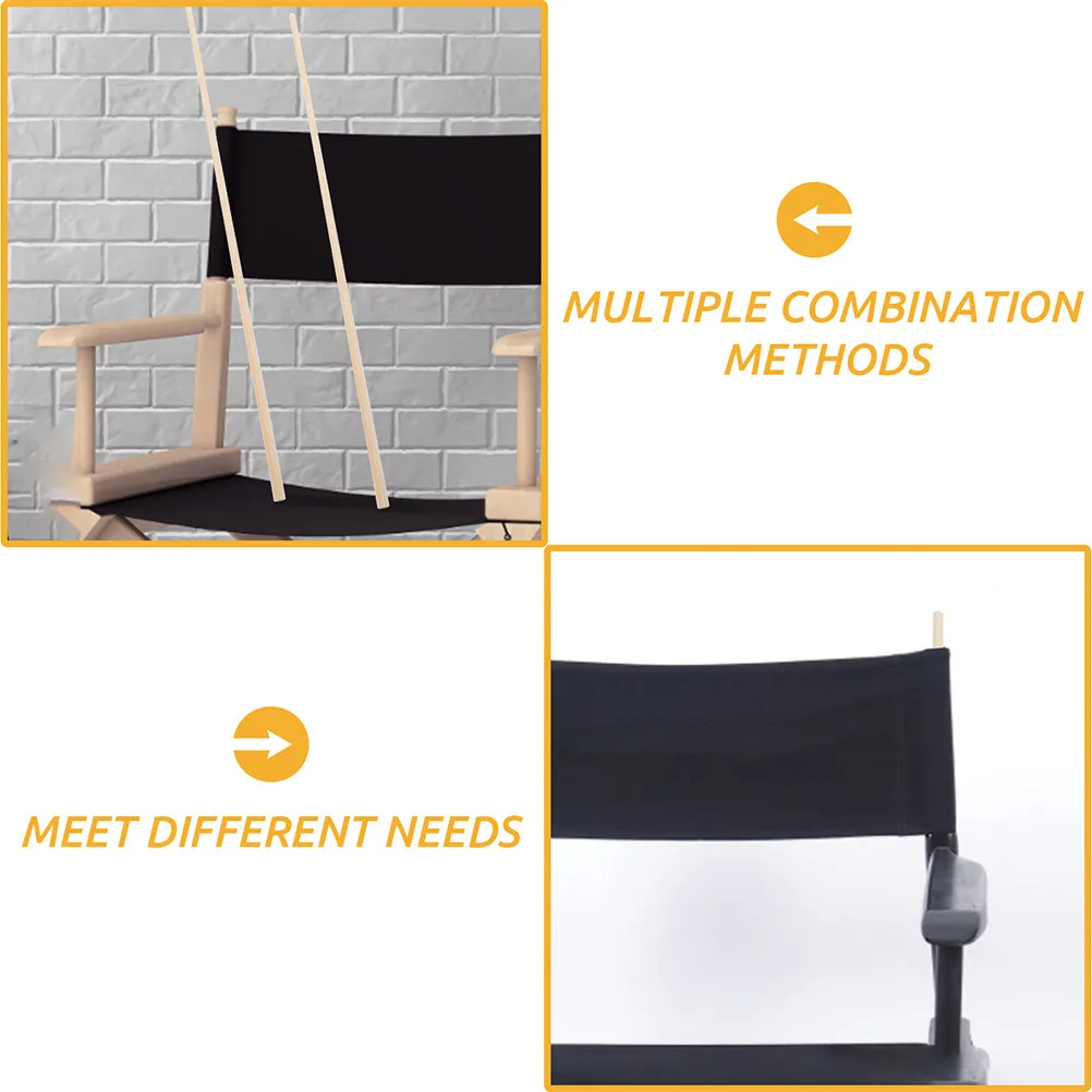 6 Pcs Bamboo Chair Seat Cover Director Canvas Parts Frame Sticks for Replacement
