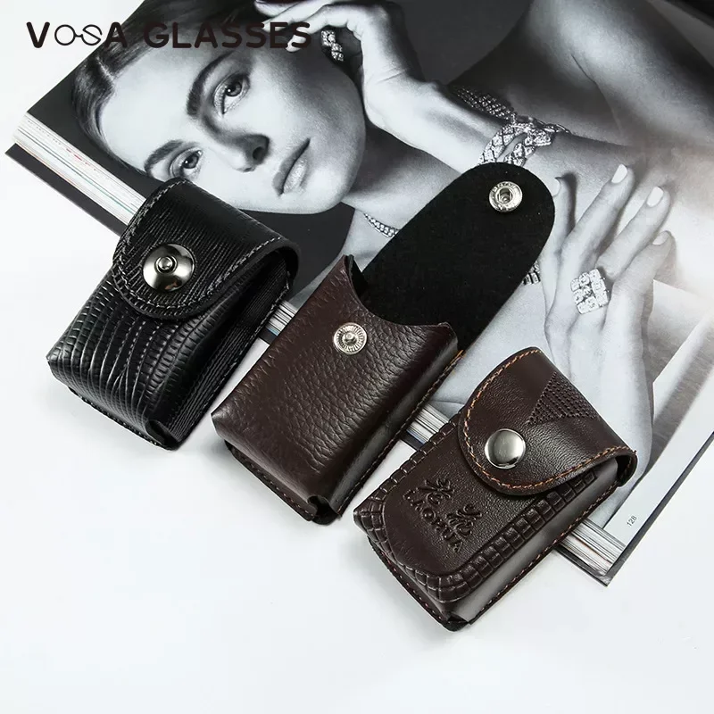 Classic Leather Presbyopic Glasses Case Women Elegant Leather Glasses Box Suitable for Narrower Glasses Sunglasses Case