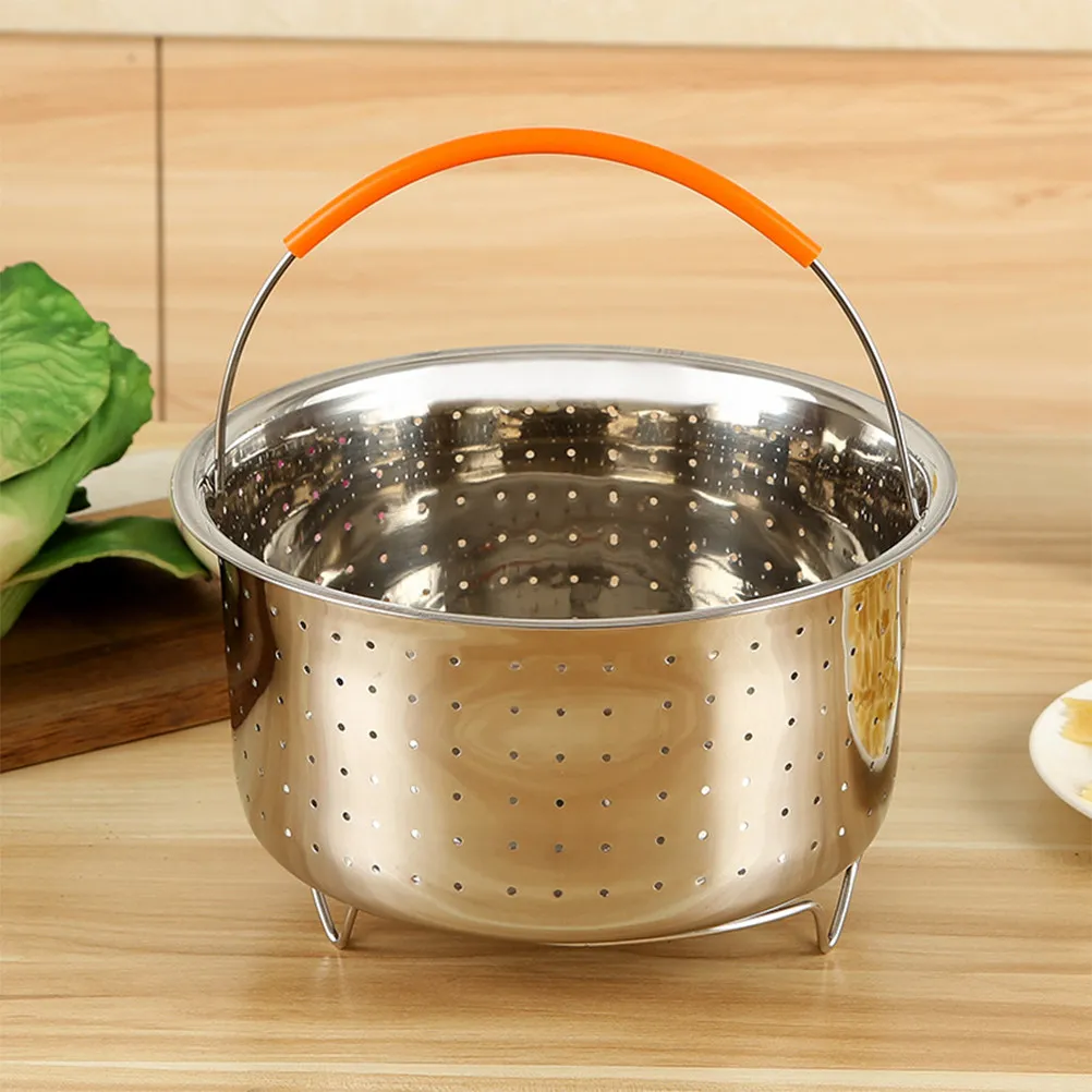 21.5x12.5cm Stainless Steel Steam Basket with Precision Drilled Holes Maximum Heat Circulation Great for Healthy Steamed Meals