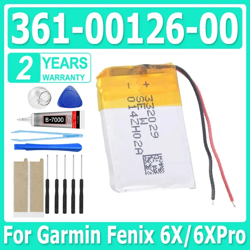 

361-00126-00 Сменный аккумулятор для Garmin Fenix 6X, 361-00126-00 аккумулятор Fenix 6X Pro для умных часов + бесплатные инструменты