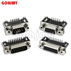 5PCS new DR9 DR15 DR25 DR37 Hole/Pin Female/Male right angle Welded d-sub Connector RS232 serial port adapter DB9 9/15/25/37 pin