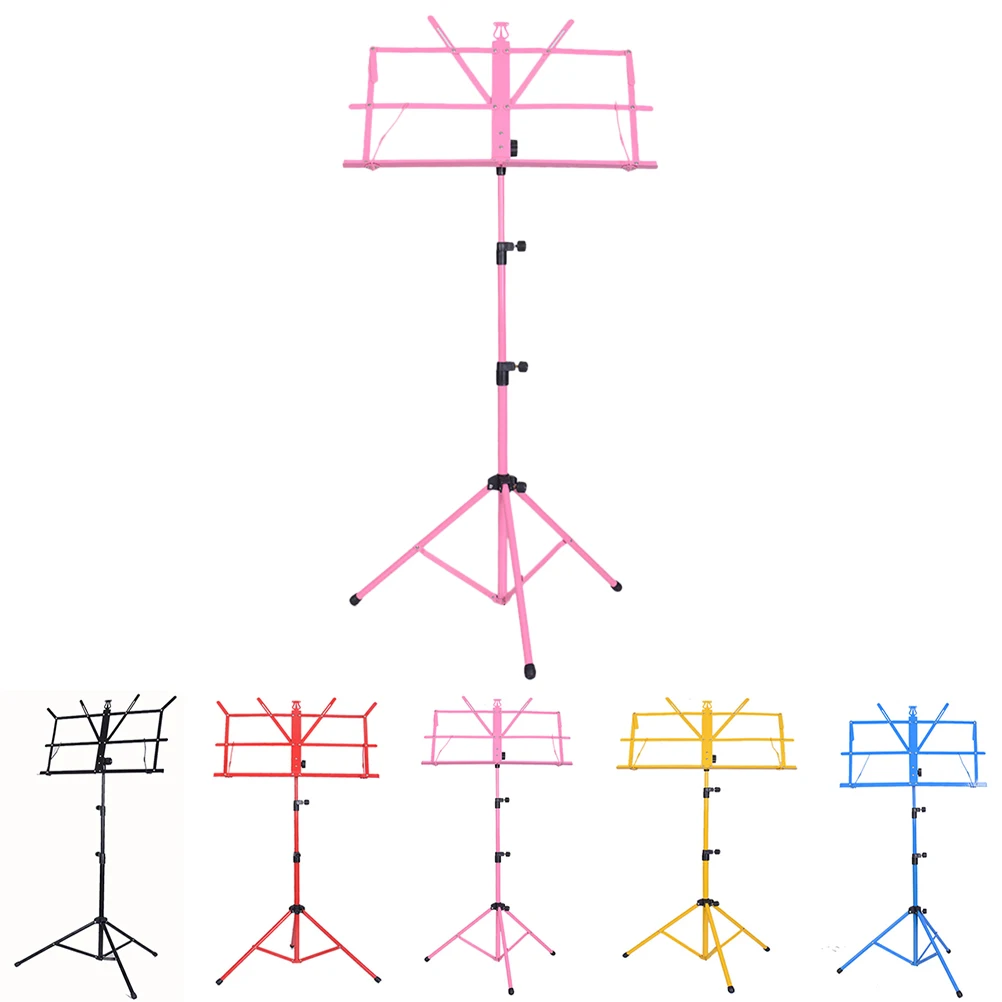 

Compact Music Stand Fully Adjustable Height Multi Angle Foldable Lightweight Metal Structure Non Slip Feet Song Guitar Support