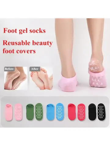 Moisturizing Foot Socks,Silicone Socks for Dry Cracked Feet Women's Foot Socks for Moisturizing,Featuring Massage
