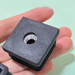 M8 rubber 25mm square tube insert with stainless steel nut, protective tube plug for furniture floor protection