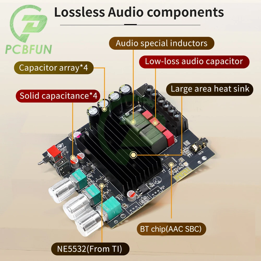DC12-30V XY-T1002P Upgraded Version Bt Digital Amplifier Board 100W * 2 Stereo High And Low Frequency Adjustment Tpa3221 Chip
