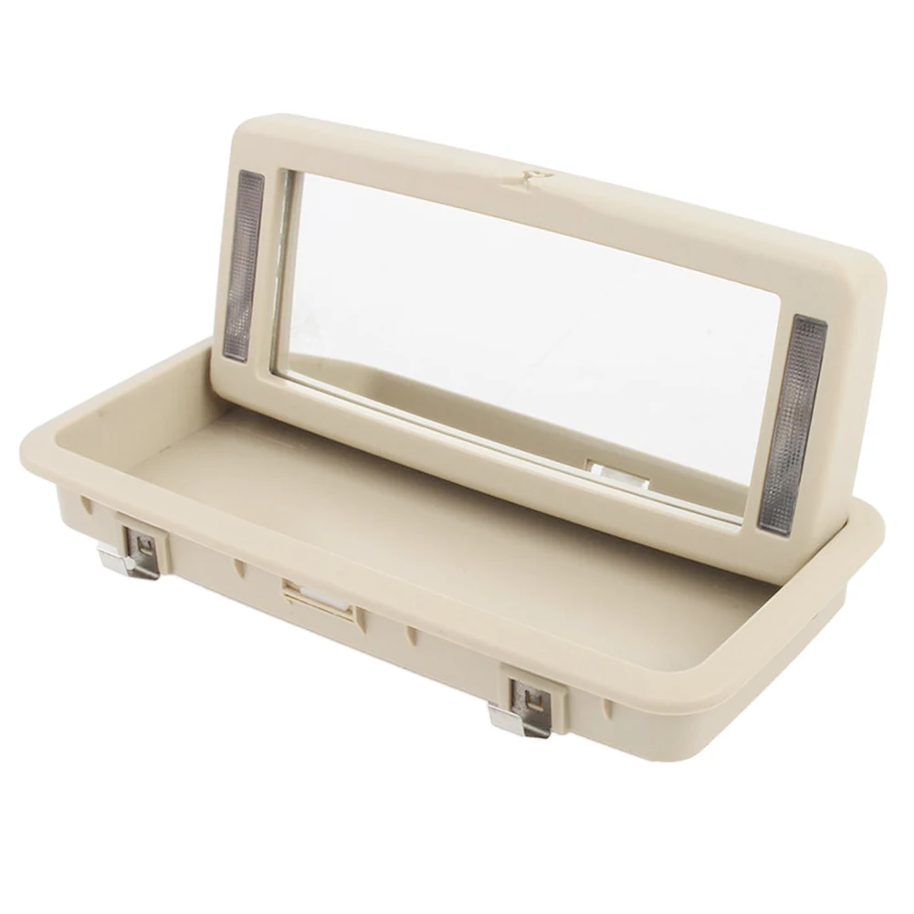 C2D19845AMN Rear Row Vanity Mirror Makeup Mirror with Lights Fit for Jaguar XJ 2010-2014 2015 2016 2017 2018 2019 Beige