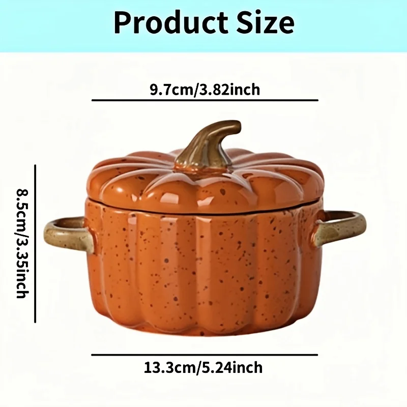 Mini Pumpkin Ceramic Stew Pot – Pumpkin-Shaped Baking & Serving Dish 5