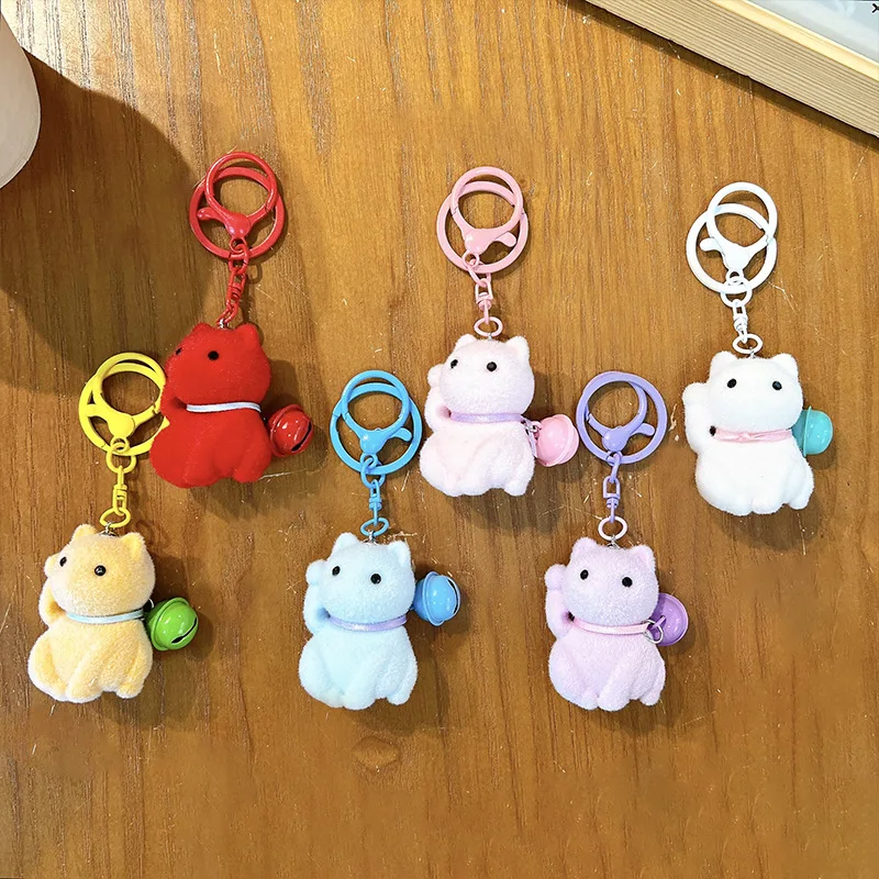 Japanse stijl schattige massaal bel Wenkende kat sleutelhanger hanger cartoon huisdier kat tas decoratie hanger verjaardagscadeau