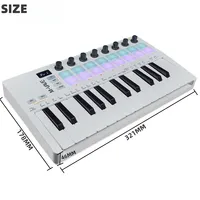 M-VAVE SMK-25 II 25-Key USB MIDI Pad Controller Keyboard with 16 RGB Drum Pads 8 Knobs And Music Production Software Included
