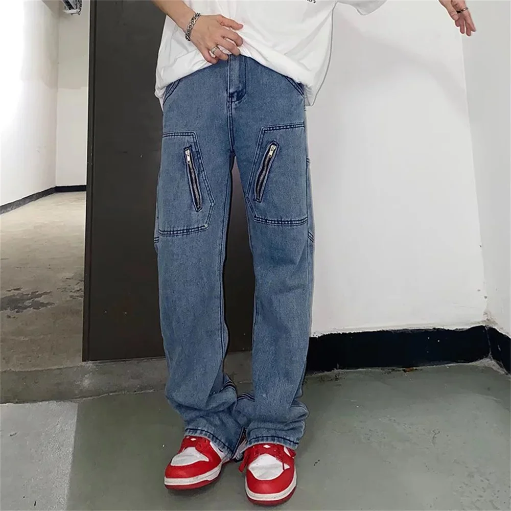Men Jeans Wide Leg Denim Pant Loose Straight Baggy Men's Jeans Streetwear Skateboard Pants S-4XL Neutral Trousers Hip Hop Casual