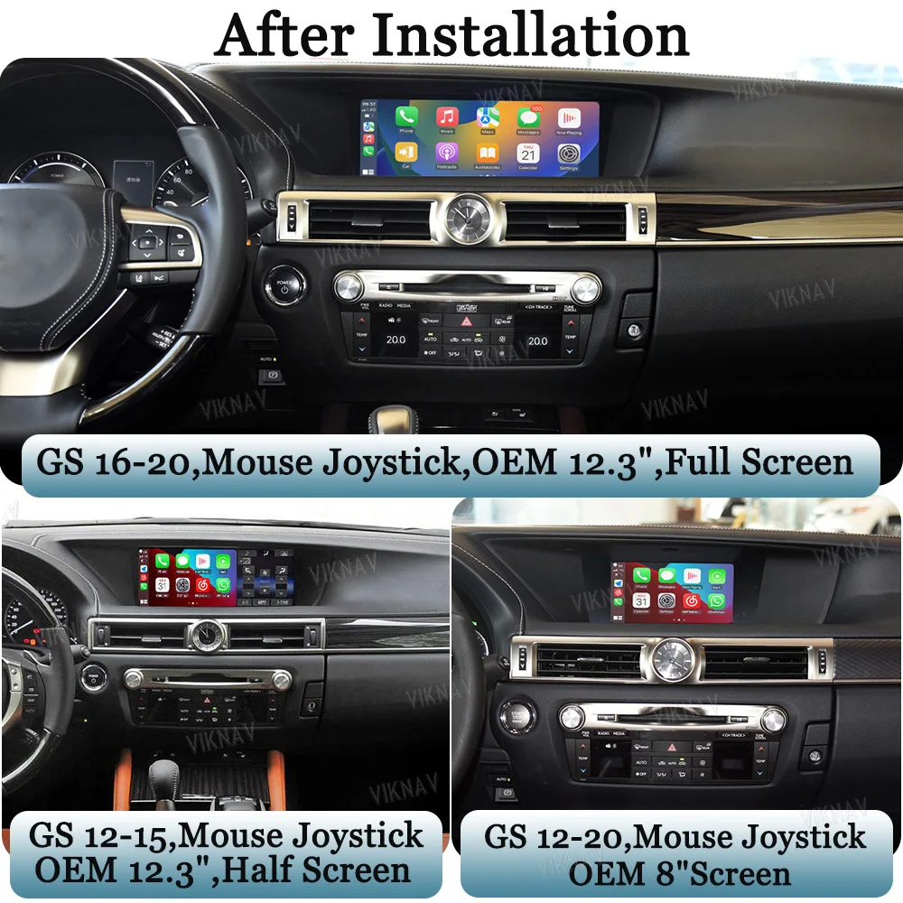 Viknav For Lexus GS LS RX IS LX570 ES CT NX RC Linux Interface Box Fit For Original Car OEM Screen Wireless CarPlay Android Auto