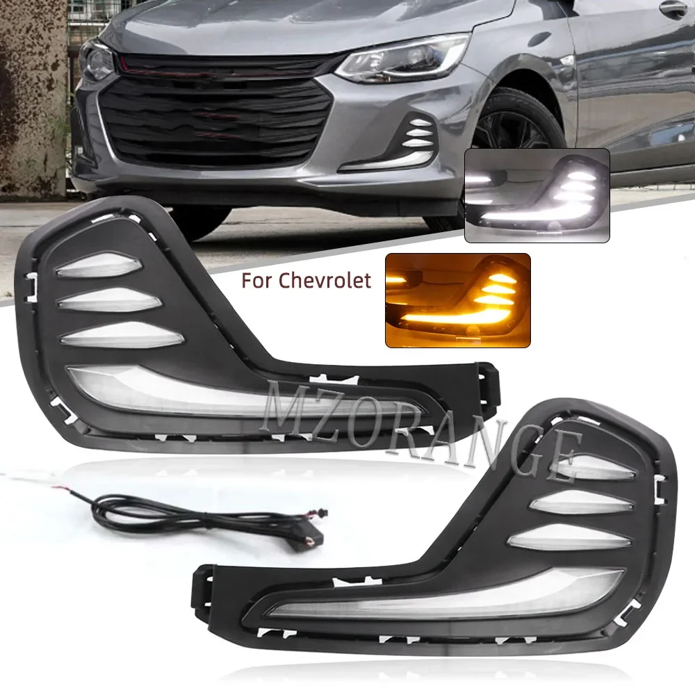 

Пара светодиодных DRL для Chevrolet Cavalier 2019 2020, дневные ходовые огни, противотуманные фары, противотуманные фары, указатель поворота, крышка противотуманной фары