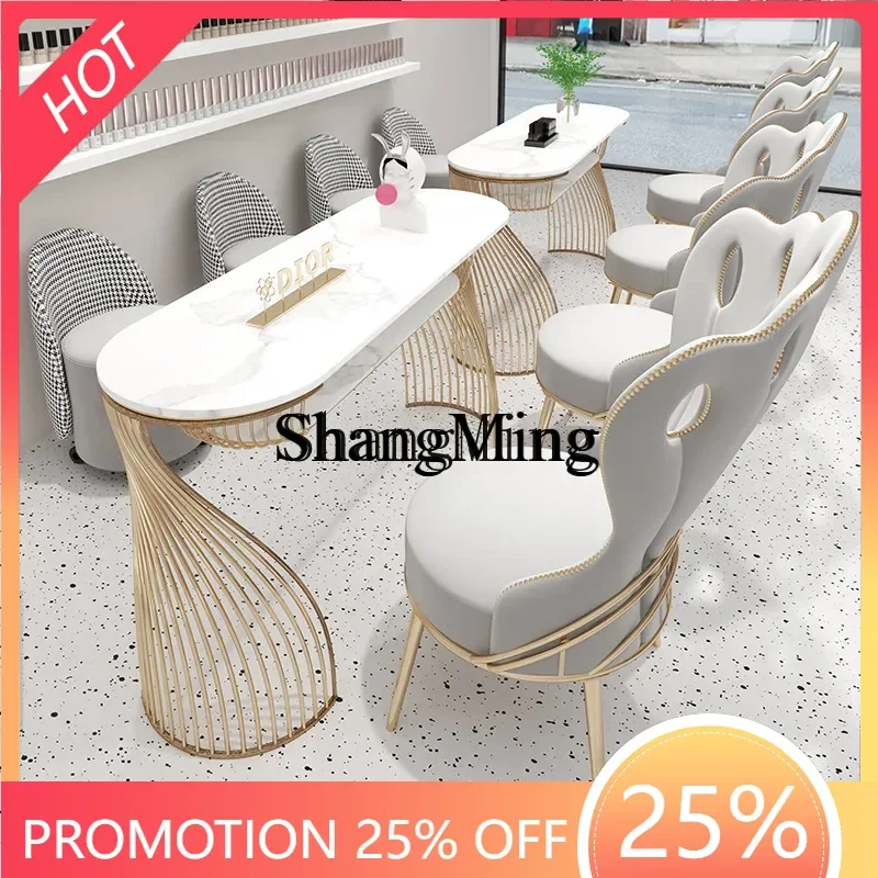 

Маникюрный стол и стул CL Plate Internet Celebrity: Комбинированный набор из кованого железа для салонов красоты (одинарный/двойной)