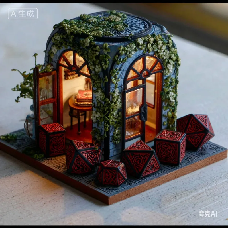 

7 Piece Number Polyhedral Dice Set with Ancient Carved Design for TRPG DND and Tabletop Gaming Home Entertainment Tool