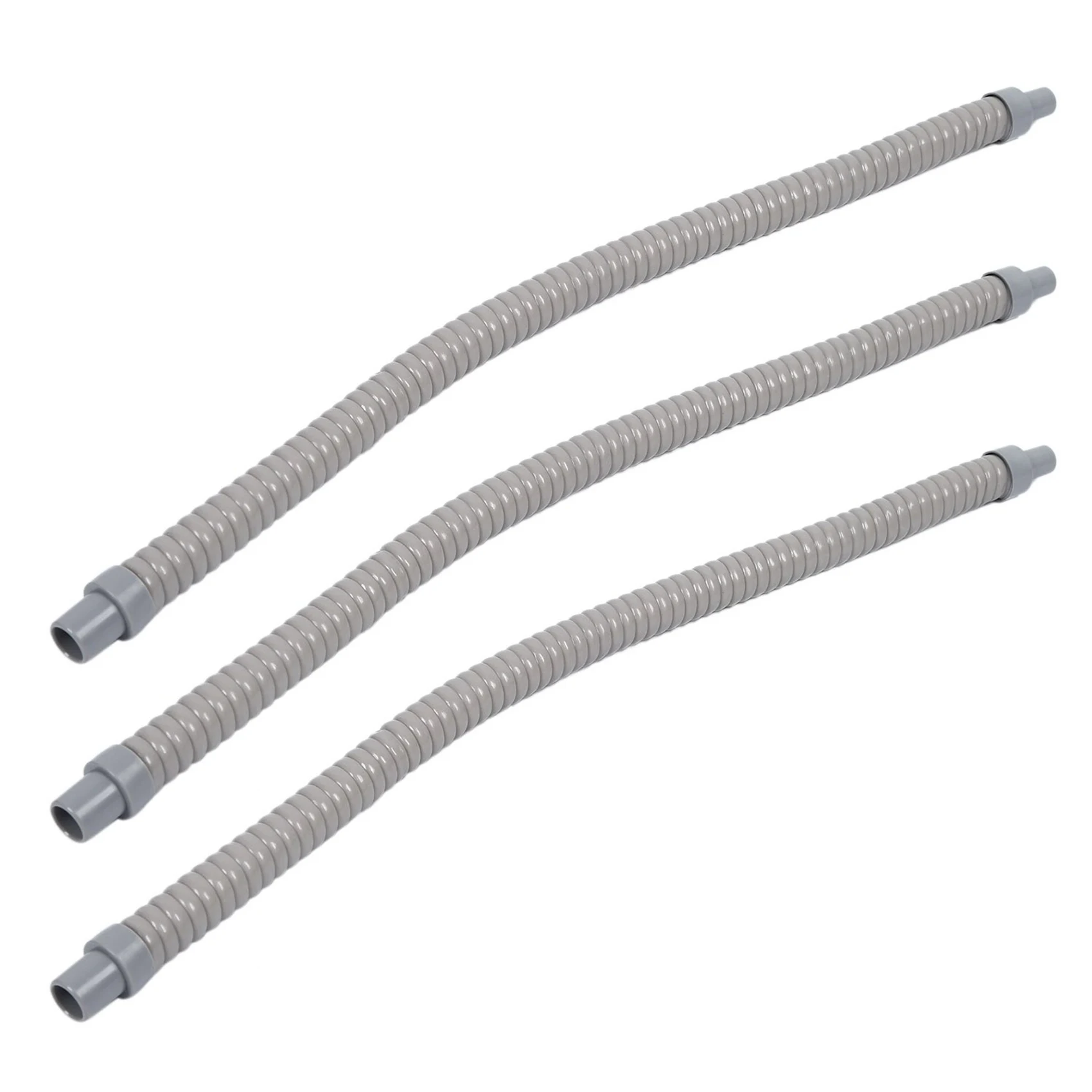 Manguera de tubo de drenaje de agua de plástico A96I-3Pcs de 60 cm de largo para aire acondicionado gris