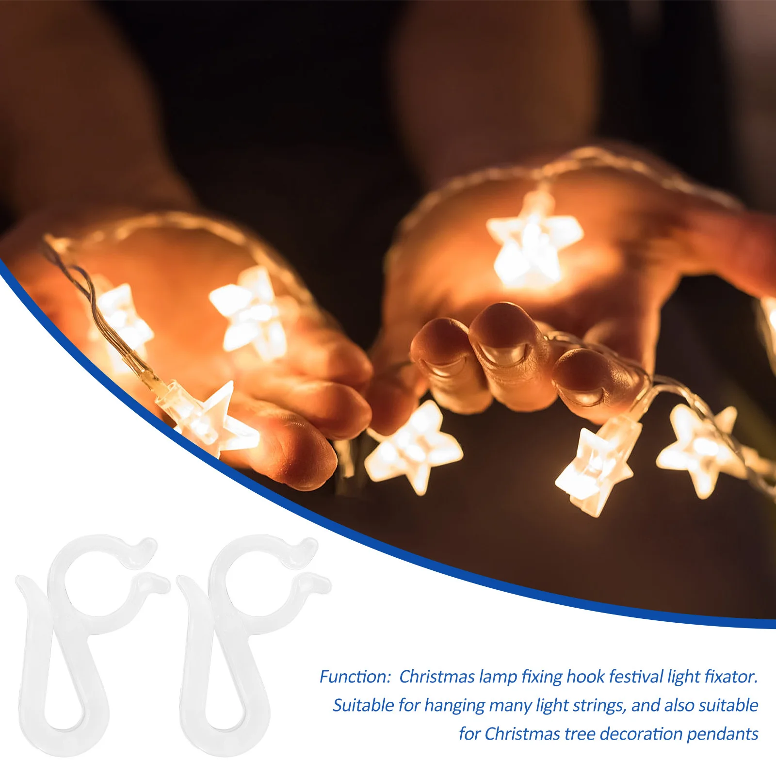 

100Pcs Christmas Light Fixing Hook Heavy Duty Hanging Hanger for Festival Pendant Lamps Weather Resistant Secure Hold