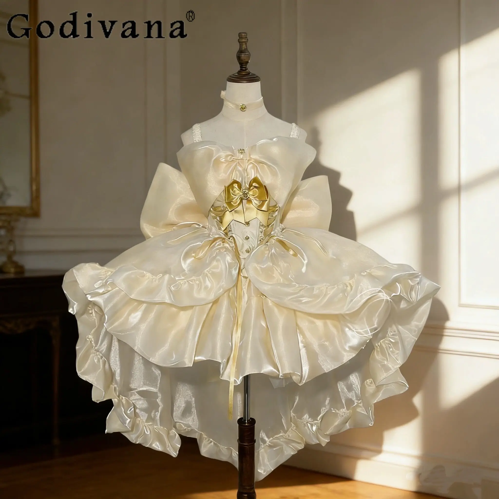 

High-end Golden Birthday Party Dresses New Spring and Summer Women's Adult Evening Dress Ball Gown Lolita Style Princess Dress