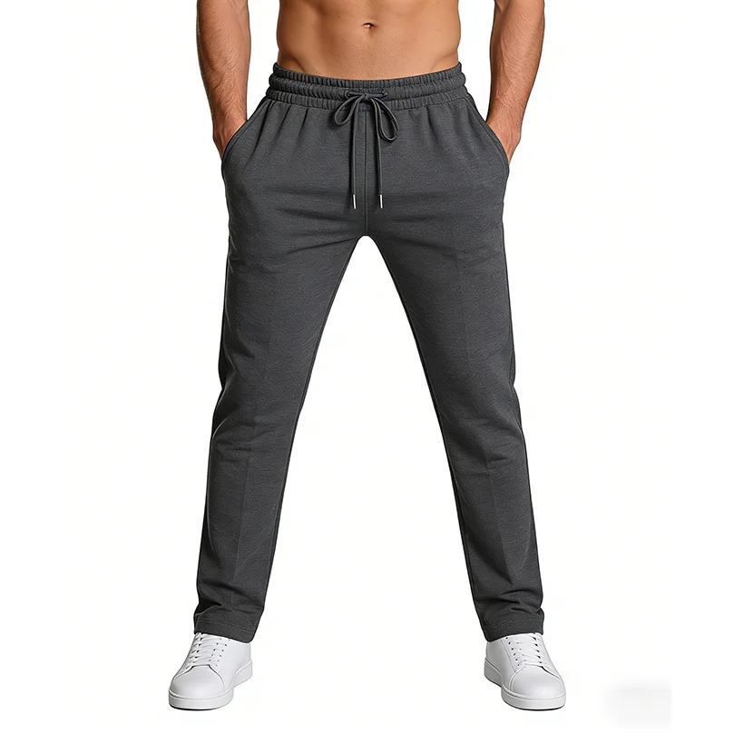 Men's Thin Wide Leg Sweatpants Joggers Oversize Straight Sports Tracksuit Pants plus Size 5XL 6XL 7XL with Zipper Y1