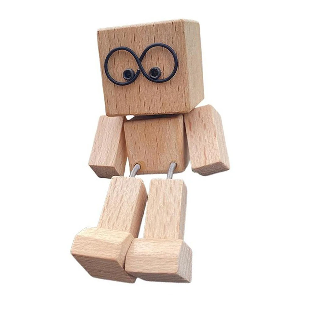 Home Office Decor Handmade Wooden Figurine Playful Office Decoration Compact Size For Travel Fun For Passengers