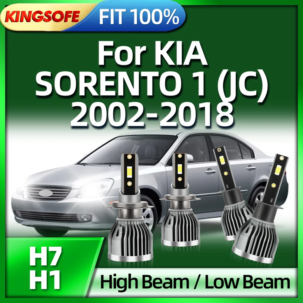 KINGSOFE H7 Car Led Headlight H1 150W Bulb CSP 6000K For KIA SORENTO 1 (JC) 2002 2003 2004 2005 2006 2007 2008 2009 2010-2018