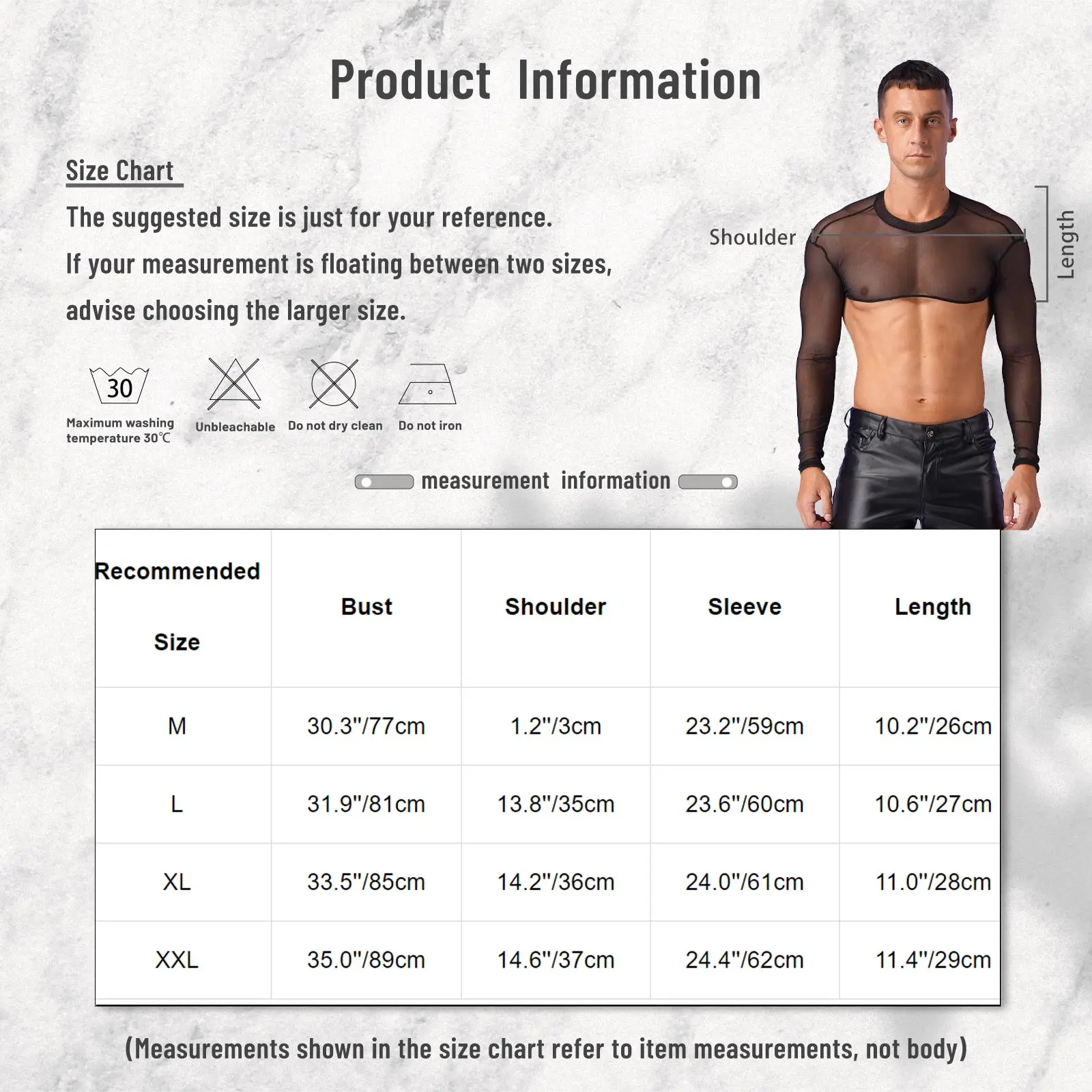 Mens Mesh Crop Tops See-through Mock Neck Long Sleeve T-shirt Tanks Cover Ups Beachwear Clubwear Pole Dancing Stage Performance