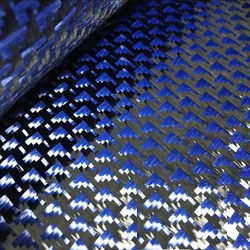 Kafu Kevlar carbon blue aramid fiber blended woven fabric aircraft jacquard pattern parts modified DIY surface decorative fabric