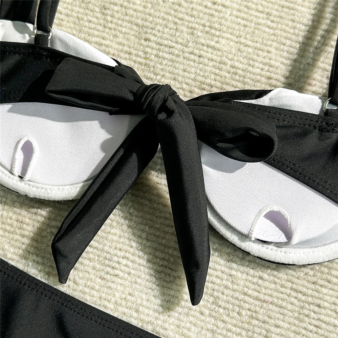 3-teiliges Bikini-Set mit Rock, Bügel-Bikini, Damen-Badeanzug, dreiteiliger Bikini, Damen-Bademode, Badeanzug, Schwimmanzug V7167 – Detail 10