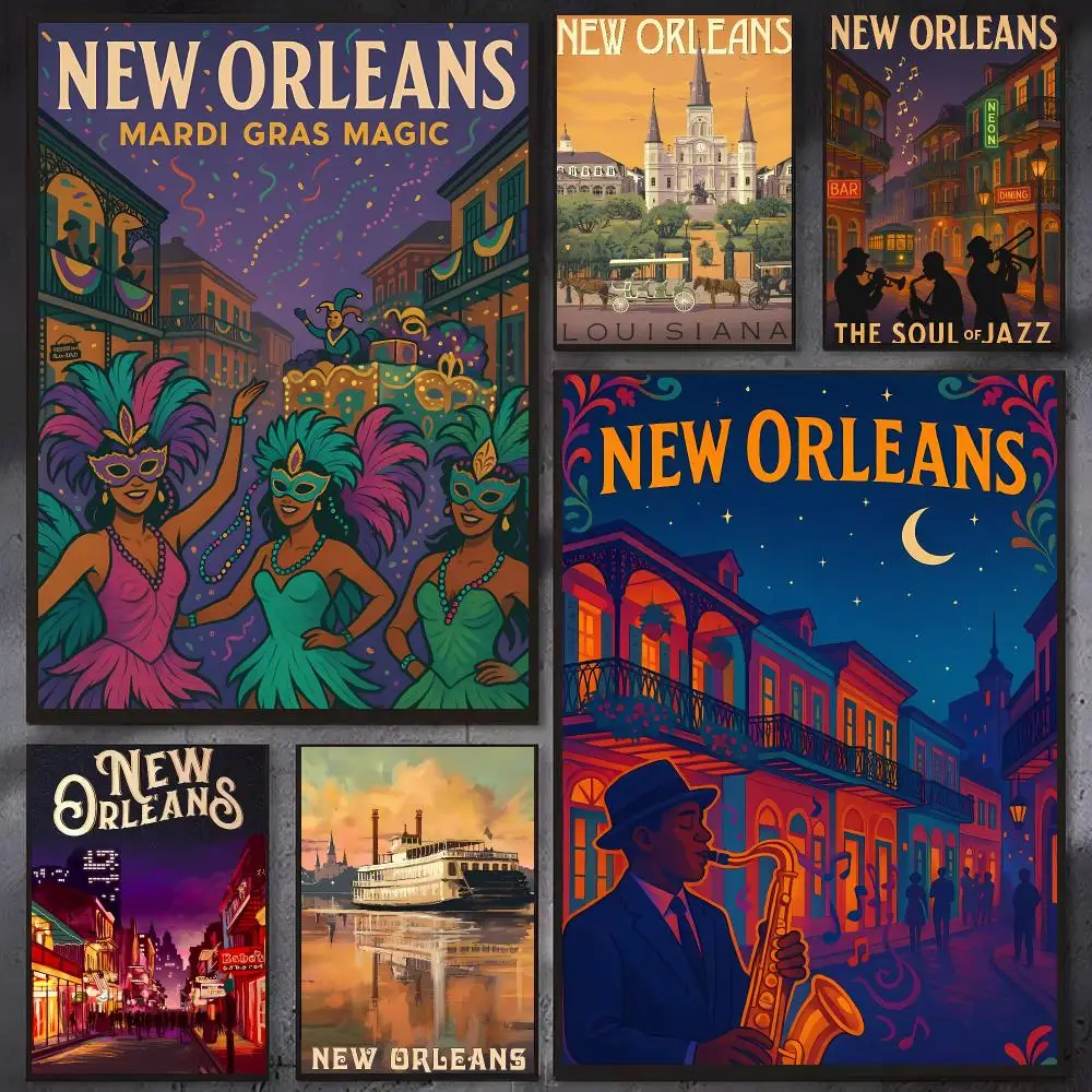 location city N-New Orleans Poster Wall Ornament Home Decor Young Decor Fans