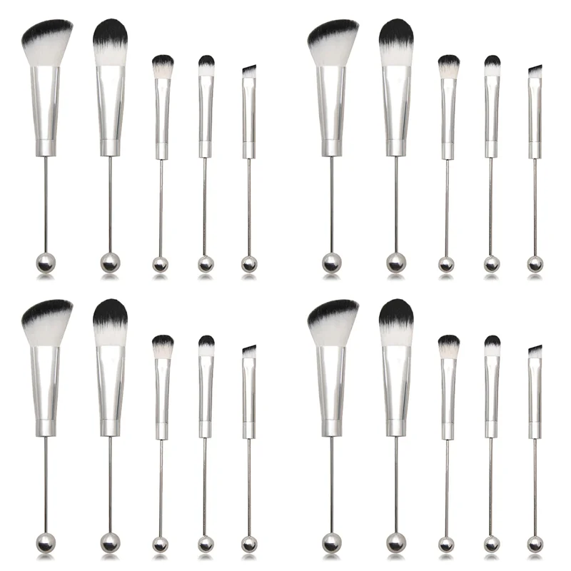 

【PASSIONE 】4X Beadable Makeup Brushes Silicone Beads DIY Makeup Cosmetic Brushes Beaded Brushes Kit For DIY