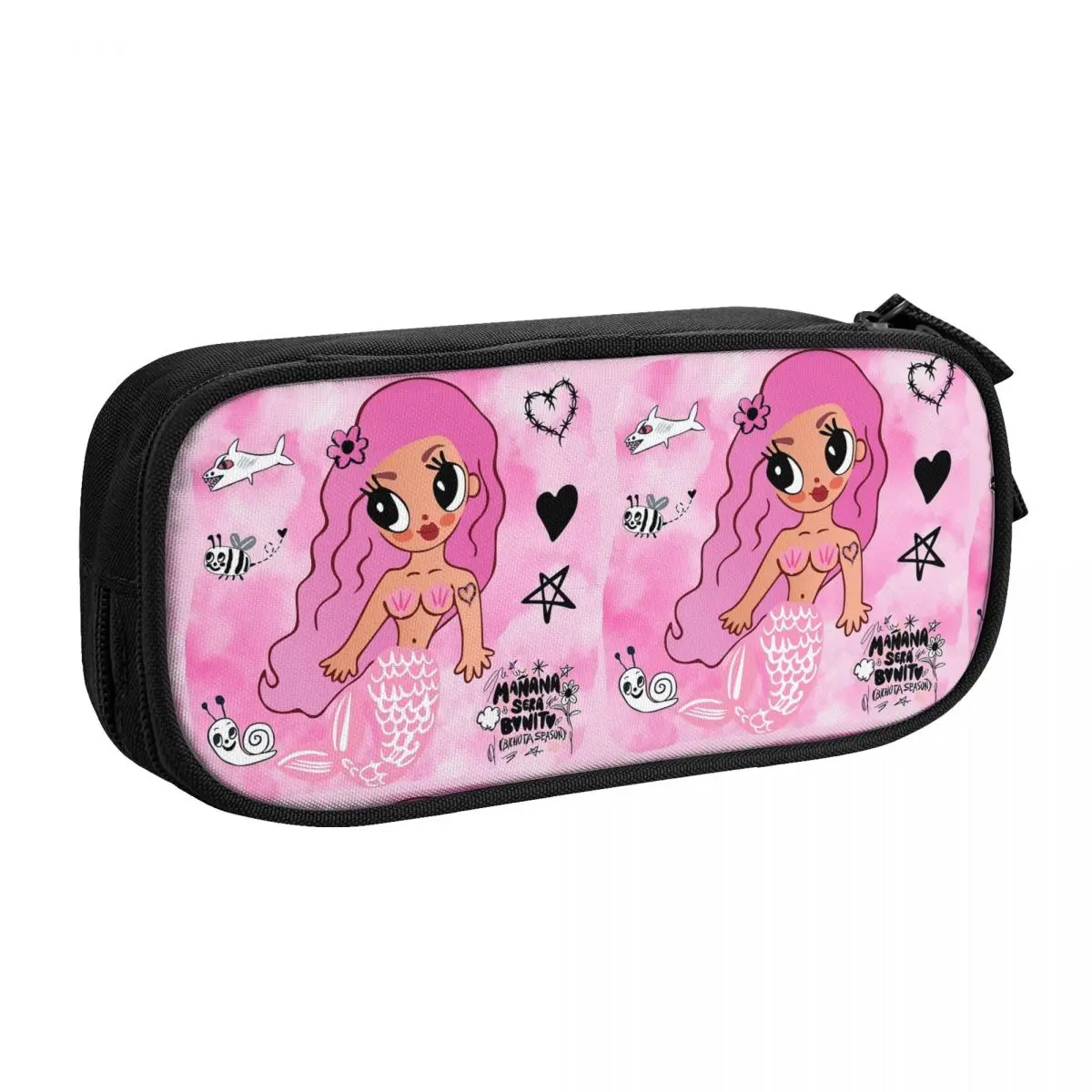 Karol G Pink Hair Bichota Bichota Heart Pencil Cases Lovely Pen Bags for Student Big Capacity Students School Gifts Pencil Box