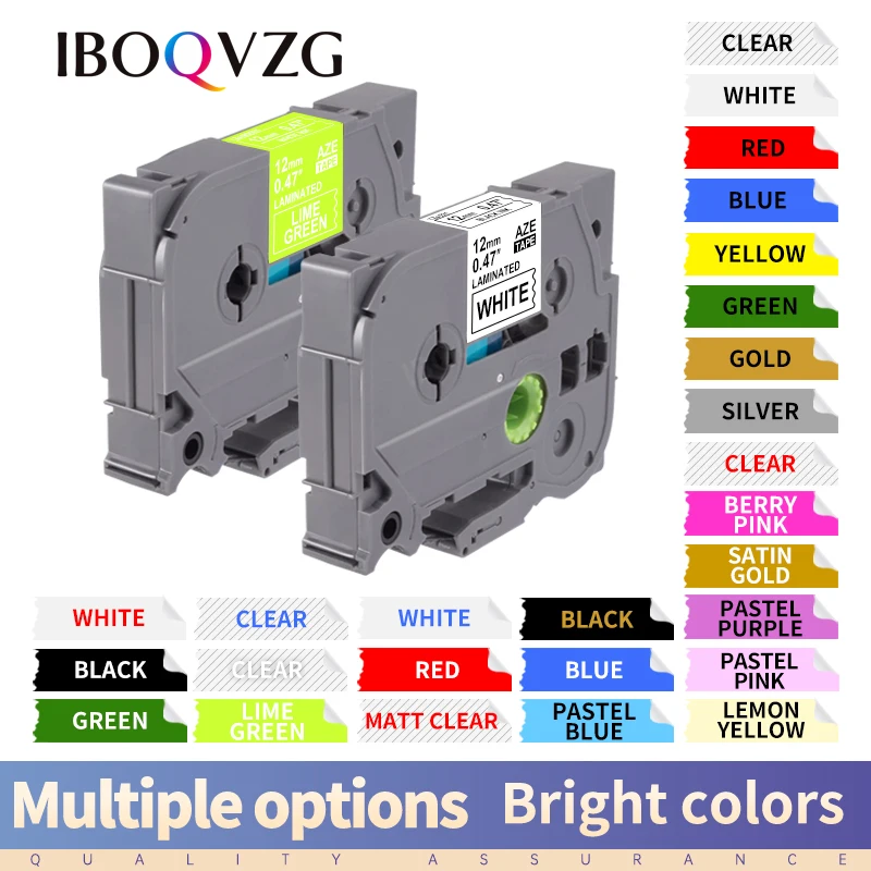 1PK 12mmx8m Laminated Label Tape Pale Colors Printer Ribbon for PT-D210 P710 H110 Compatible for Brother P-touch Label Maker