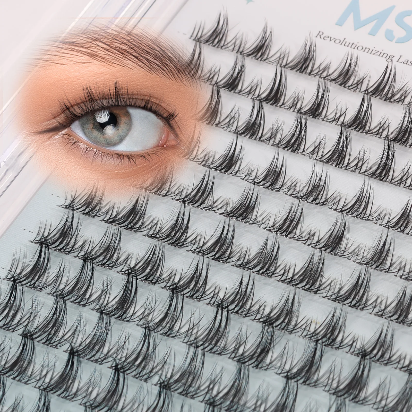 Mscici ترقية تأثير ثلاثي الأبعاد 8-18 مللي متر حليقة فائقة النعومة مقاوم للماء العنقودية DlY رقيق Wispy العنقودية رموش بالمنك عدة رواج Flora3 لاش #6