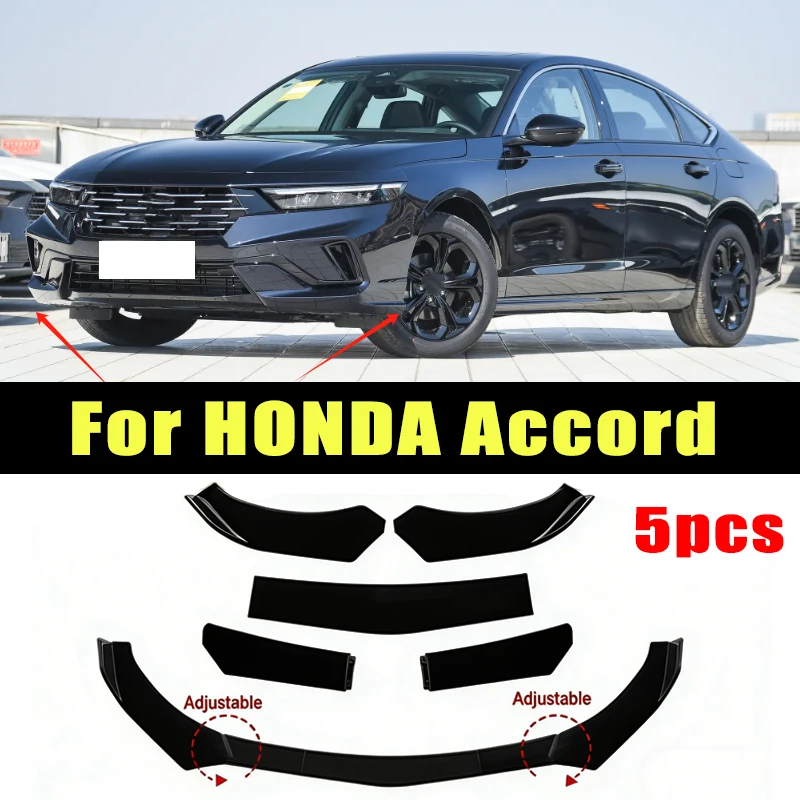 

5Pcs ABS Material Universal Car Front Bumper Separator Bumper Lip Body Kit Duck Lip Separator For HONDA Accord Car Accessories