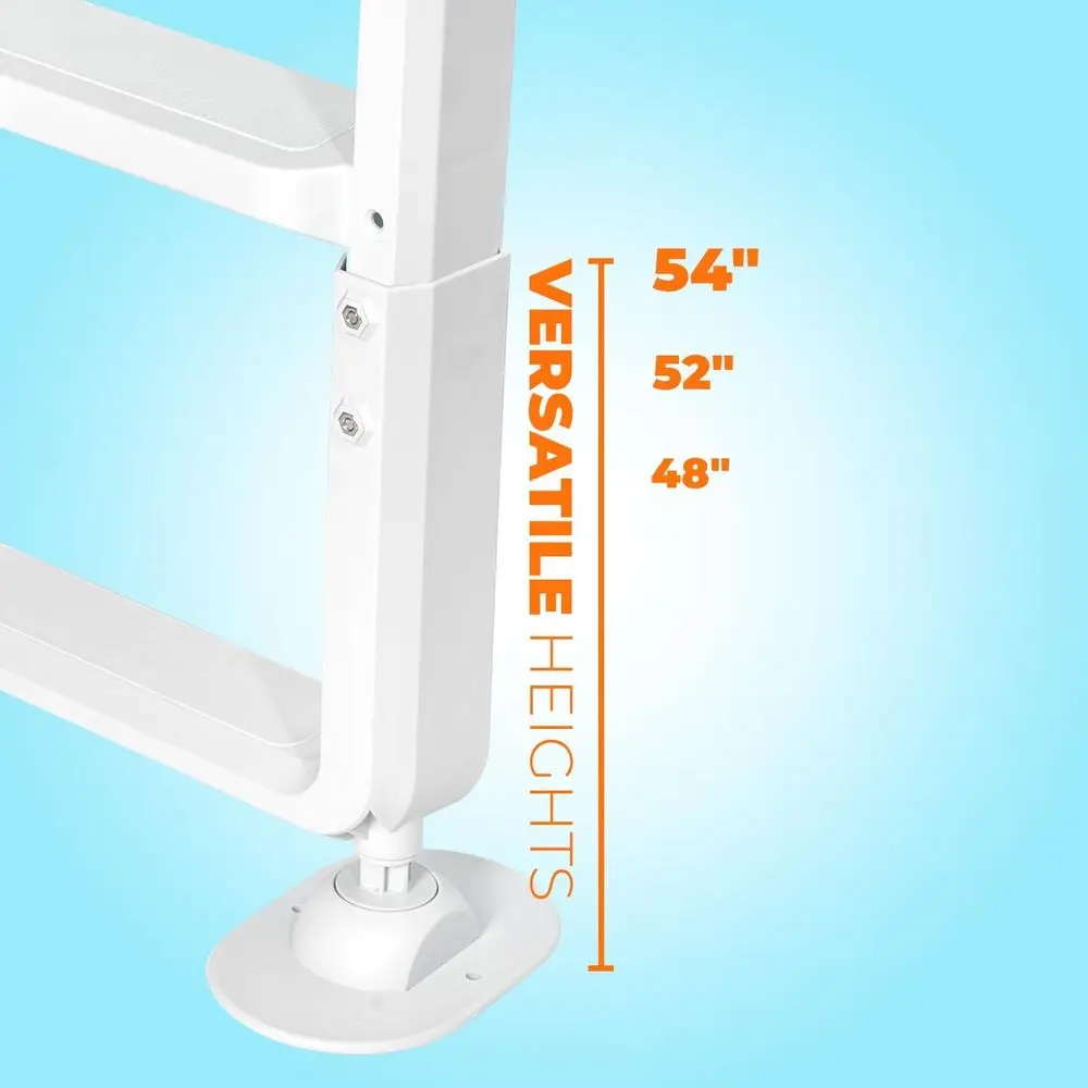 Escada de piscina de plástico resistente com degraus antiderrapantes para piscinas acima ou no solo de 48-54 polegadas