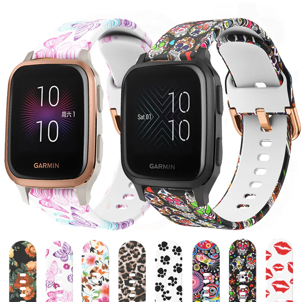 

Printed Silicone Strap For Garmin Venu Sq/Sq Music Smart Watch Band Replaceable For Amazfit Bip S Lite GTS Haylou LS02 Correa