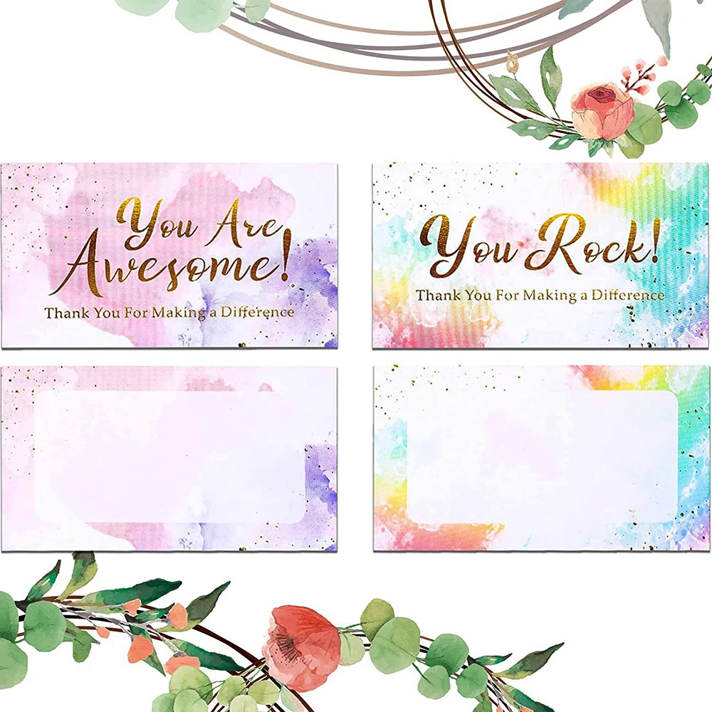 50pcs You Are Awesome Cards Colorful Thank You For Making A Difference Cards Appreciation Card For Your Order Small Bushiness