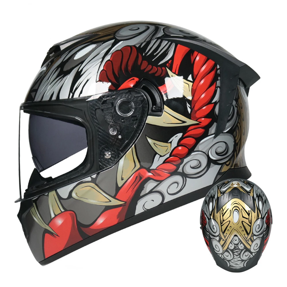 

Red Wings Anti-Fall Motorcycle Equipment Wear-Resistant Head Protection Breathable Motocross Kask Full Face Racing Helmets S-2XL